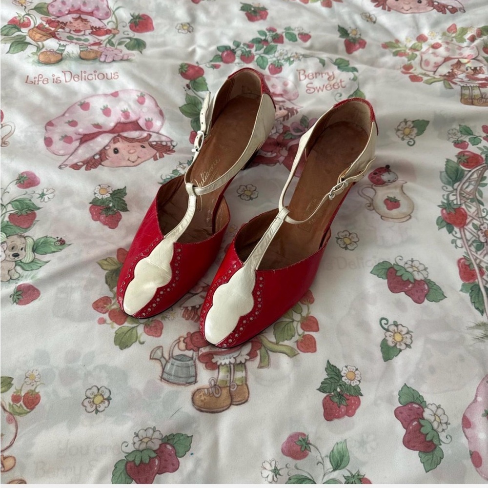 Elegant Red and White Women's Shoes